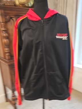 Nascar Black Red Hooded Performance Jacket